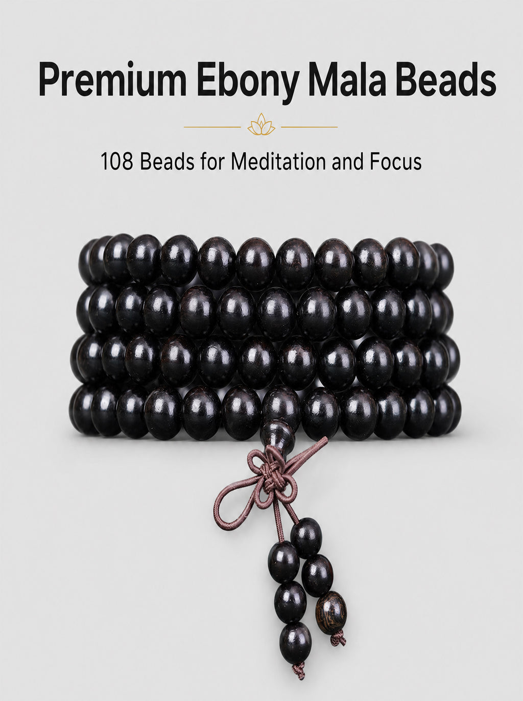 Premium Matte Black Ebony Wood 108 Mala | SUBVIBE