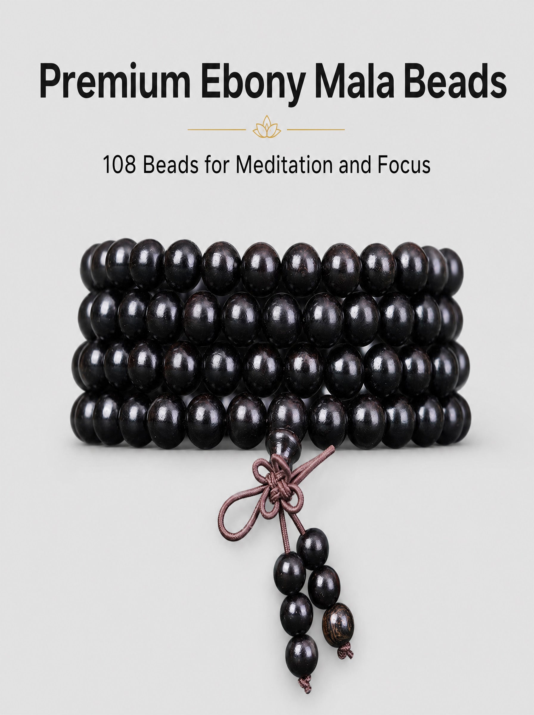 Premium Matte Black Ebony Wood 108 Mala | SUBVIBE