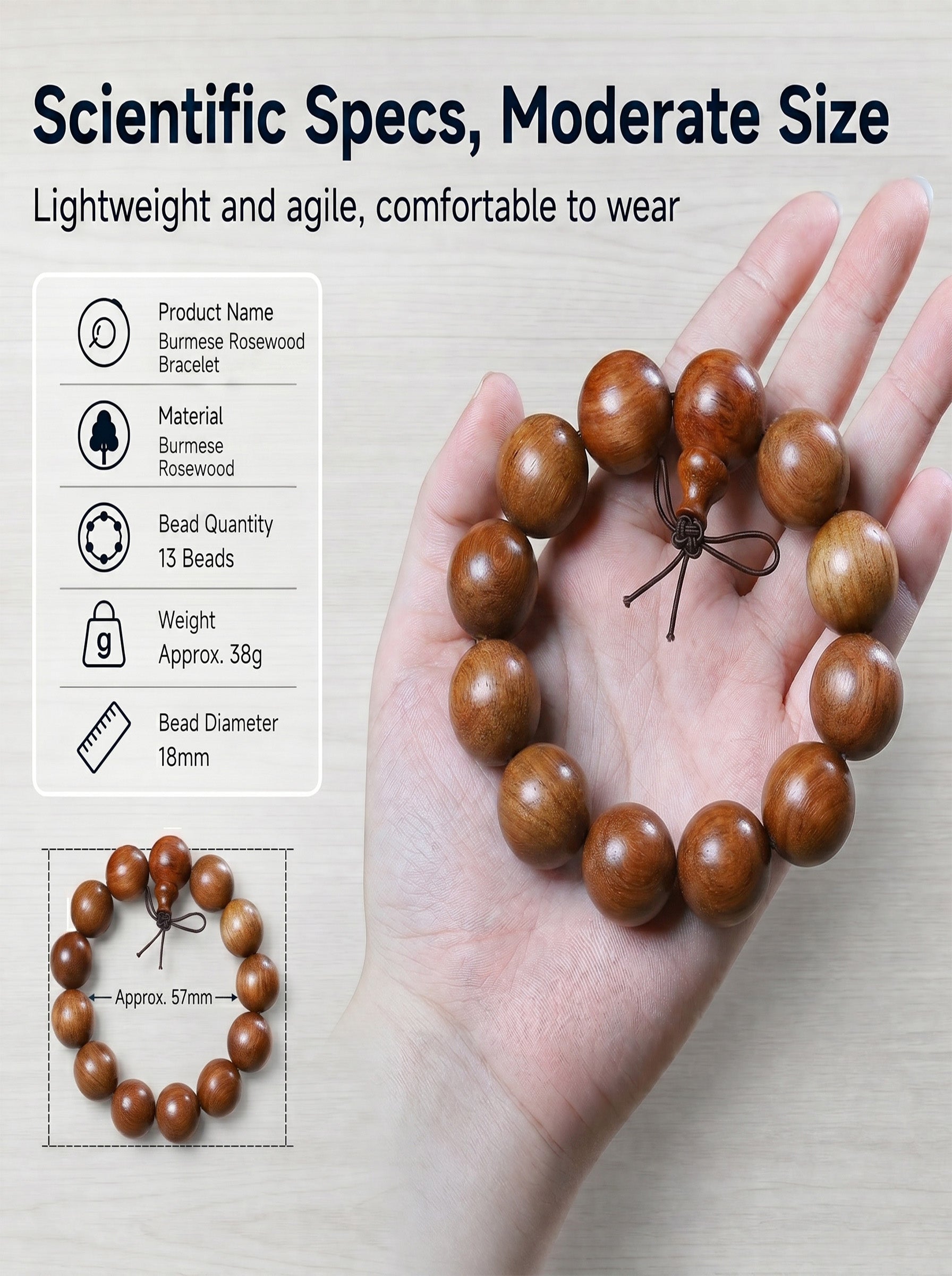 Burmese Rosewood Fragrant Bracelet 'The Sunset Healing' | SUBVIBE