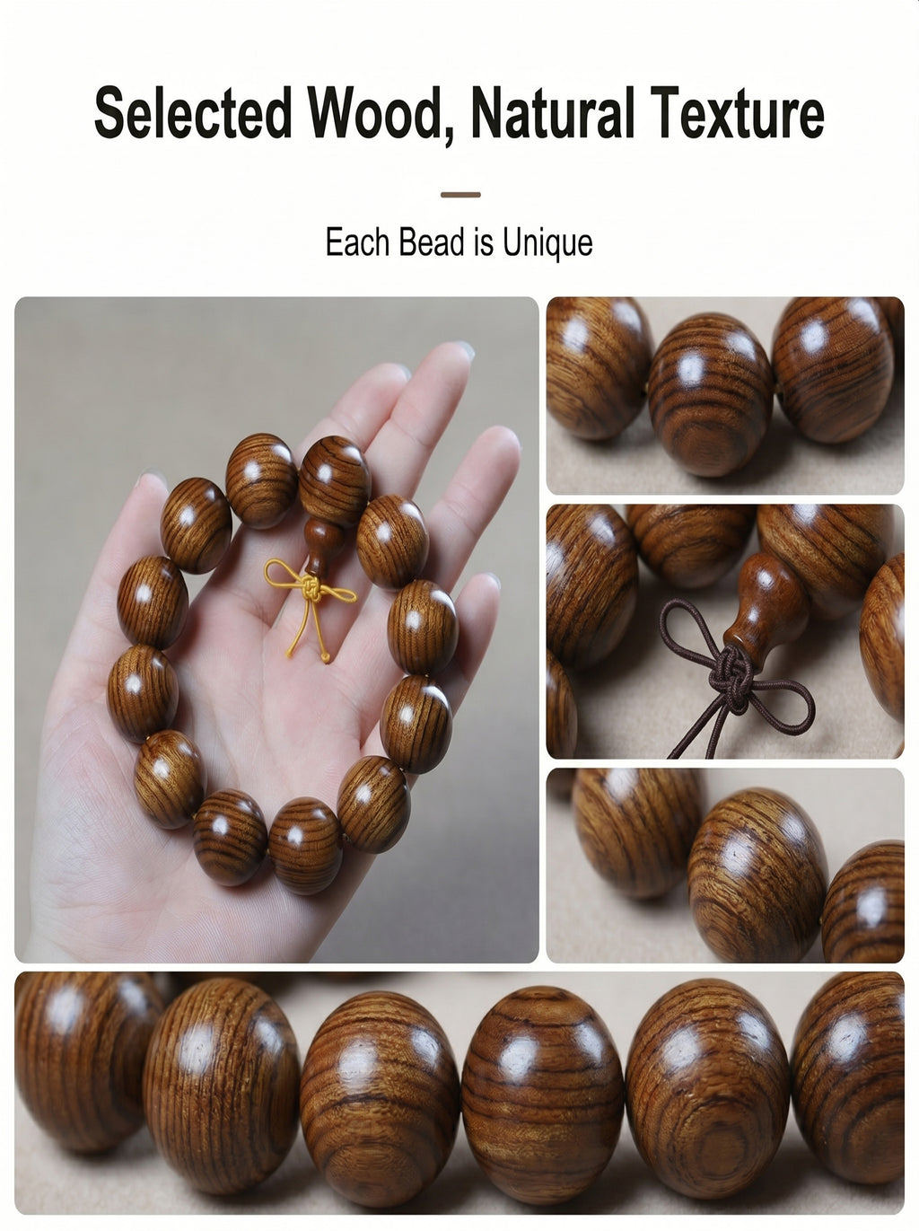 Large-Leaf Yellow Rosewood Luxury Bead Bracelet | SUBVIBE