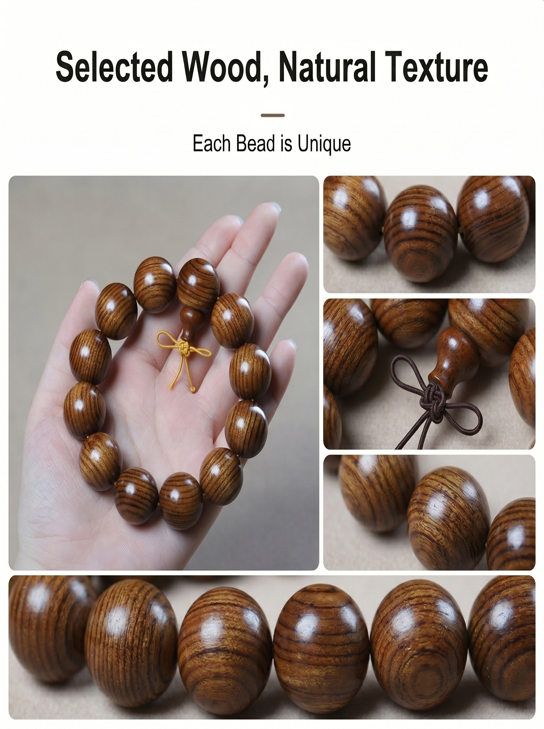 Large-Leaf Yellow Rosewood Luxury Bead Bracelet | SUBVIBE
