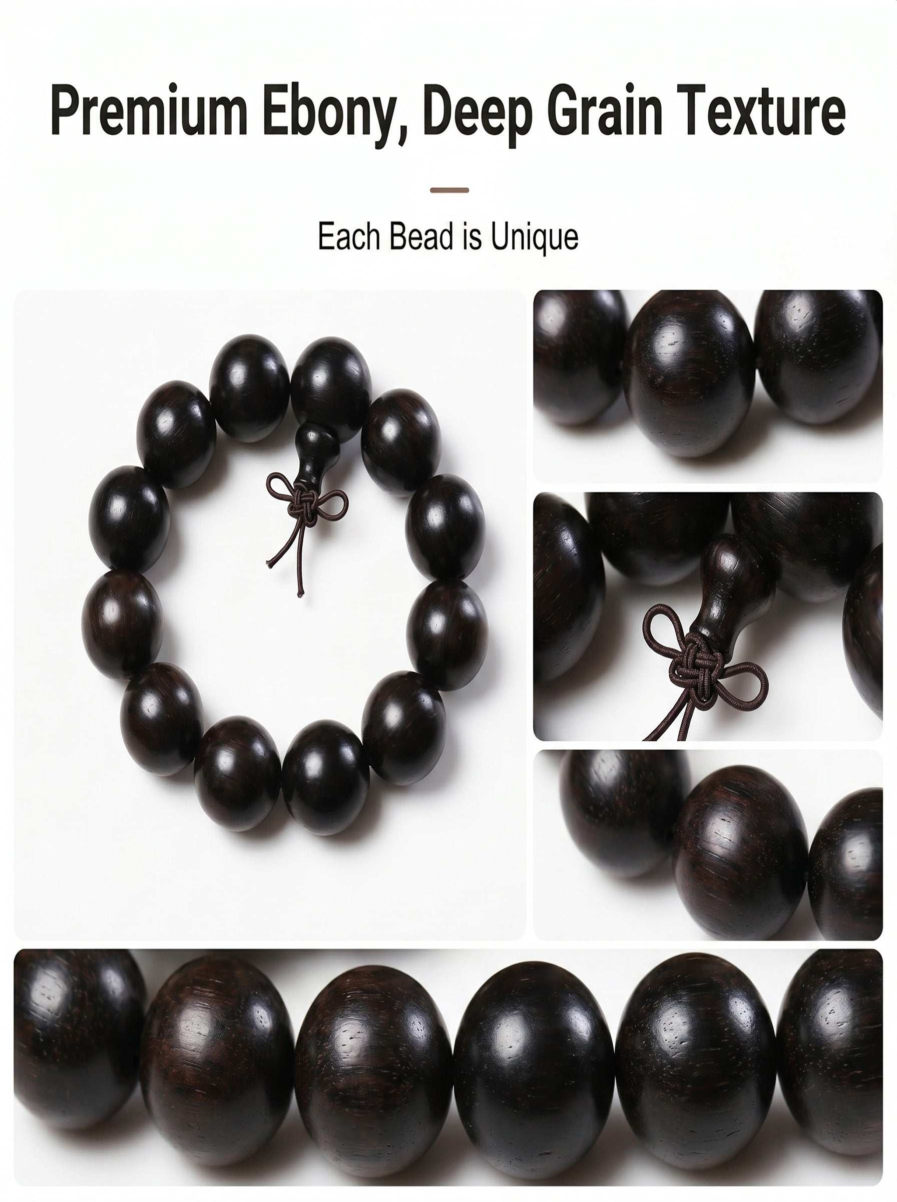 Premium Matte Black Ebony Wood Wrist Bracelet | SUBVIBE