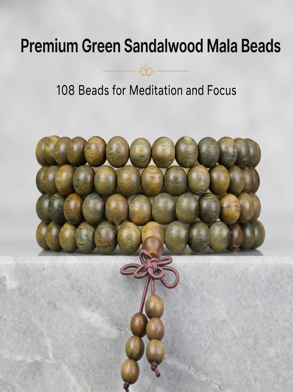 Natural Fragrant Green Sandalwood 108 Mala | SUBVIBE