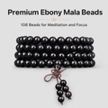 Natural African Ebony 108 Mala Beads Traditional Chinese Prayer Necklace (Artisanal Zen Edition)