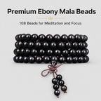 Natural African Ebony 108 Mala Beads Traditional Chinese Prayer Necklace (Artisanal Zen Edition)