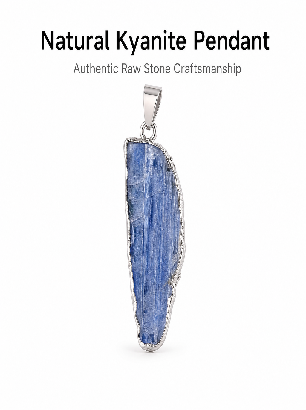 Authentic Blue Quartz Necklace | The "Stone of Serenity" | Unique Gold-Plated Raw Mineral Pendant