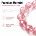 Premium Rose Quartz Beaded Bracelet | Hand-Polished Natural Gemstone Jewelry for Self-Love & Harmony