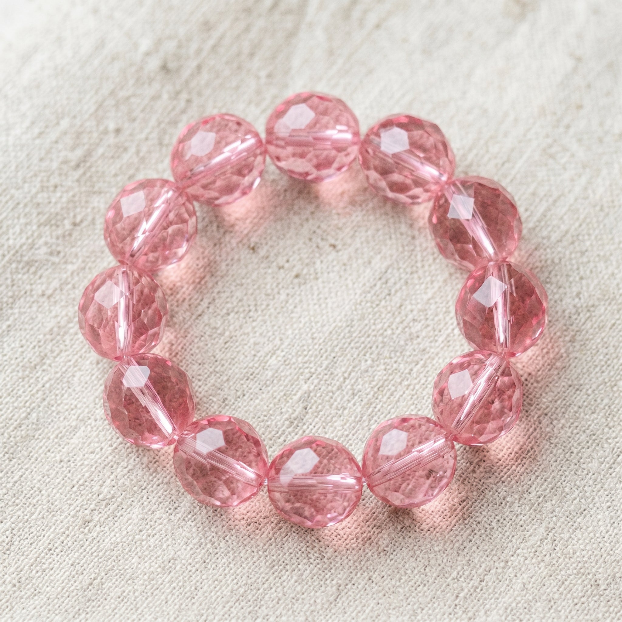 Premium Rose Quartz Beaded Bracelet | Hand-Polished Natural Gemstone Jewelry for Self-Love & Harmony