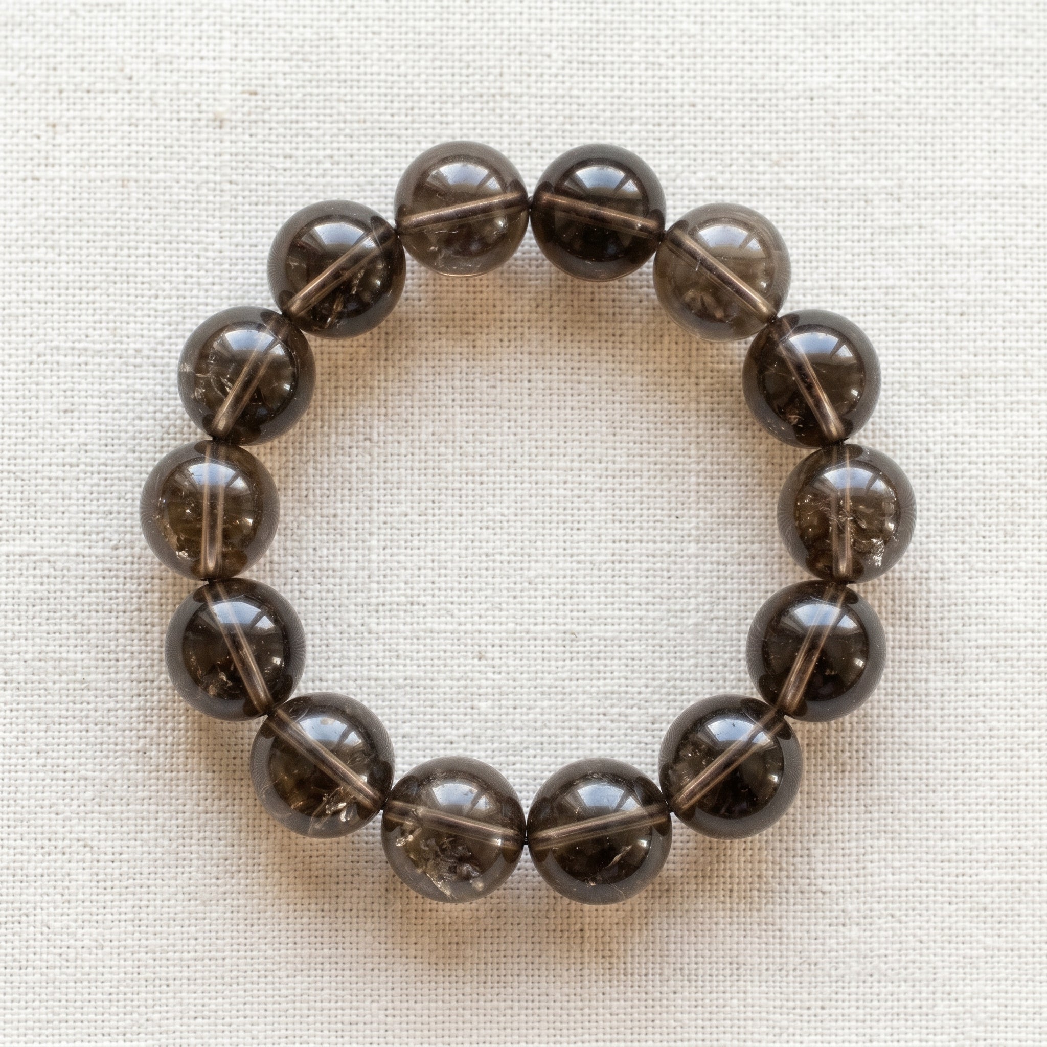 Premium Smoky Quartz Beaded Bracelet | Hand-Polished Natural Gemstone Jewelry for Mindfulness & Clarity