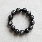 Premium Silver Sheen Obsidian Beaded Bracelet | Hand-Polished Natural Gemstone Jewelry for Focus & Balance