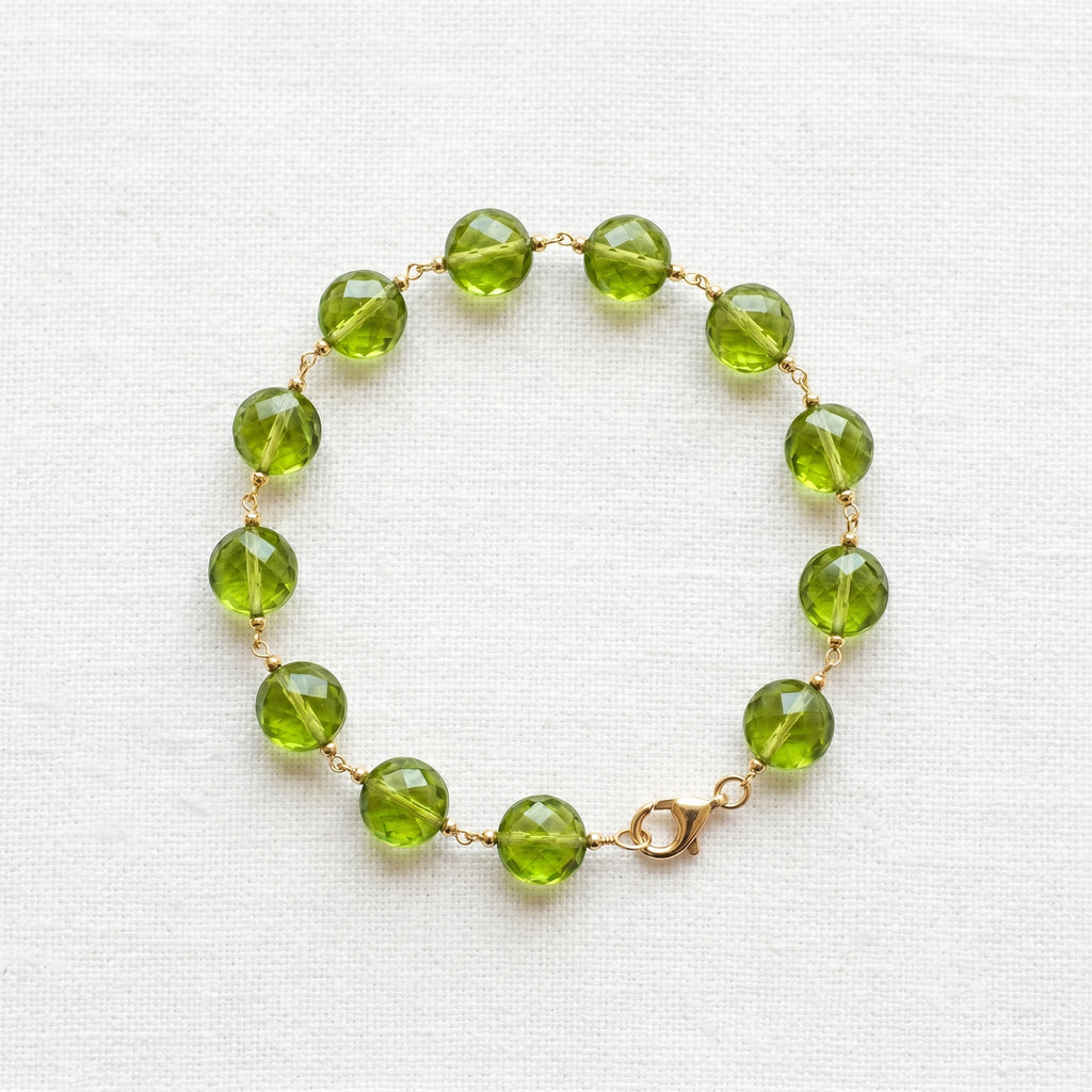 Premium Peridot Beaded Bracelet | Hand-Polished Natural Gemstone Jewelry for Joy & Inner Peace