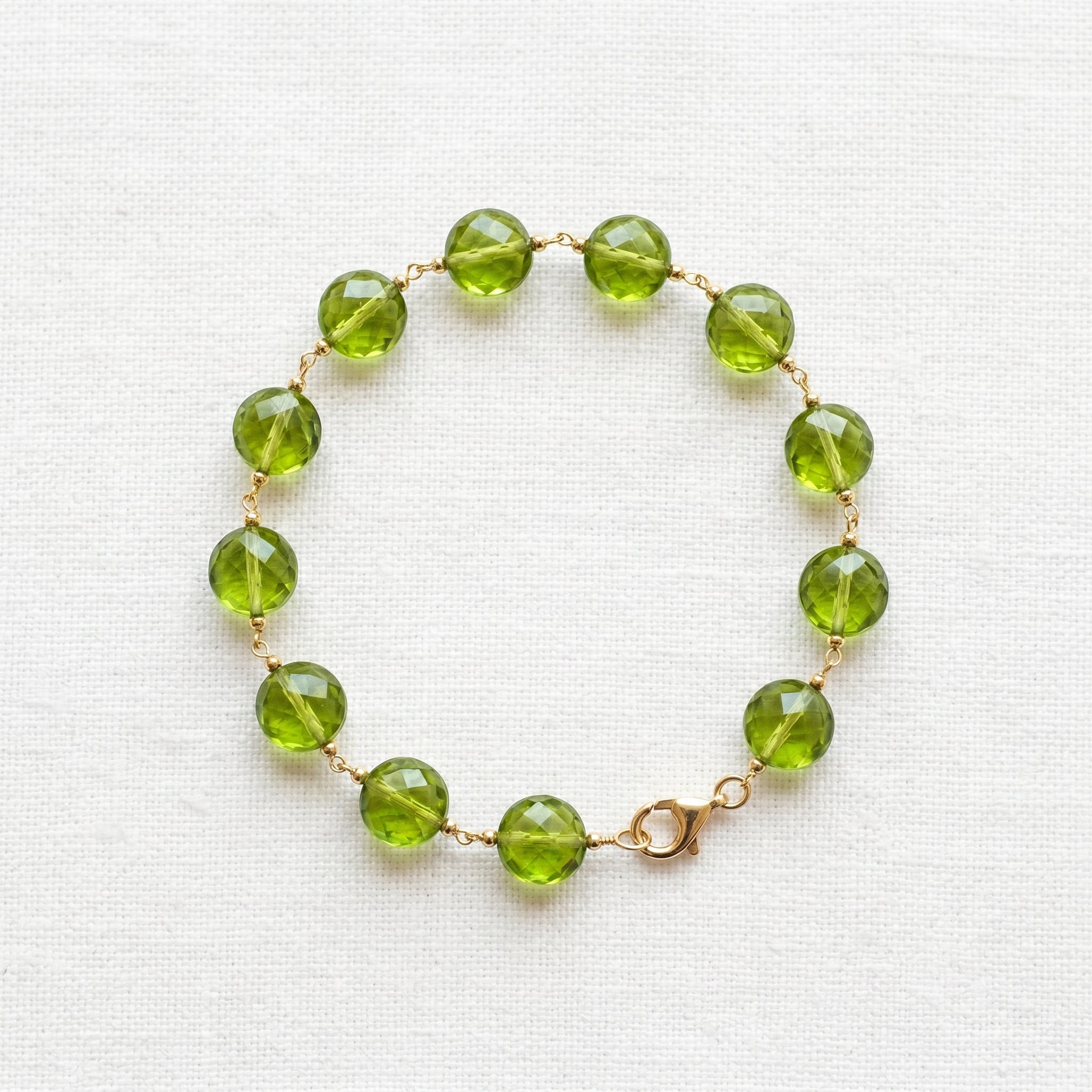 Premium Peridot Beaded Bracelet | Hand-Polished Natural Gemstone Jewelry for Joy & Inner Peace