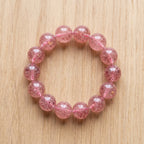 Premium Strawberry Quartz Beaded Bracelet | Hand-Polished Natural Gemstone Jewelry for Attraction & Harmony