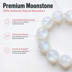 Premium White Moonstone Beaded Bracelet | Hand-Polished Natural Gemstone Jewelry for Clarity & Grace
