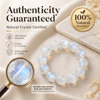 Premium White Moonstone Beaded Bracelet | Hand-Polished Natural Gemstone Jewelry for Clarity & Grace