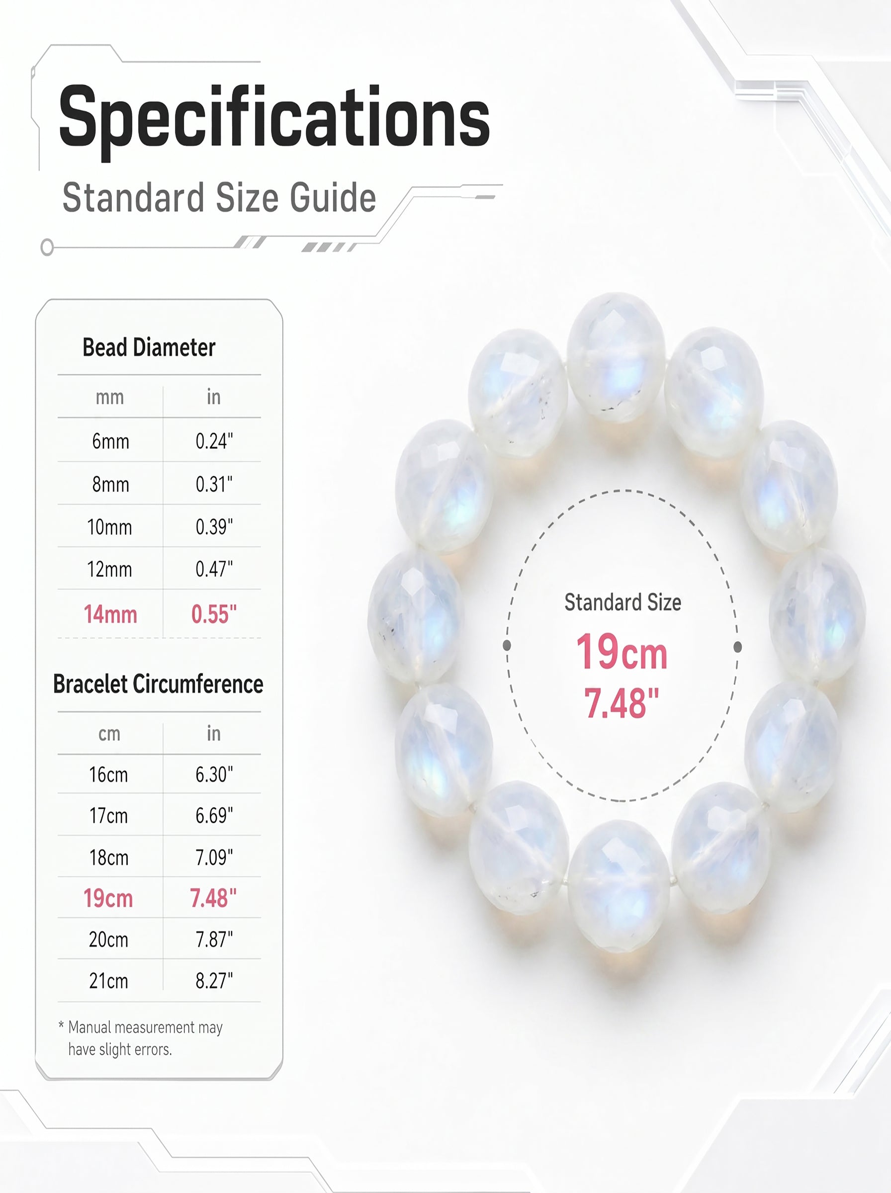 Premium White Moonstone Beaded Bracelet | Hand-Polished Natural Gemstone Jewelry for Clarity & Grace