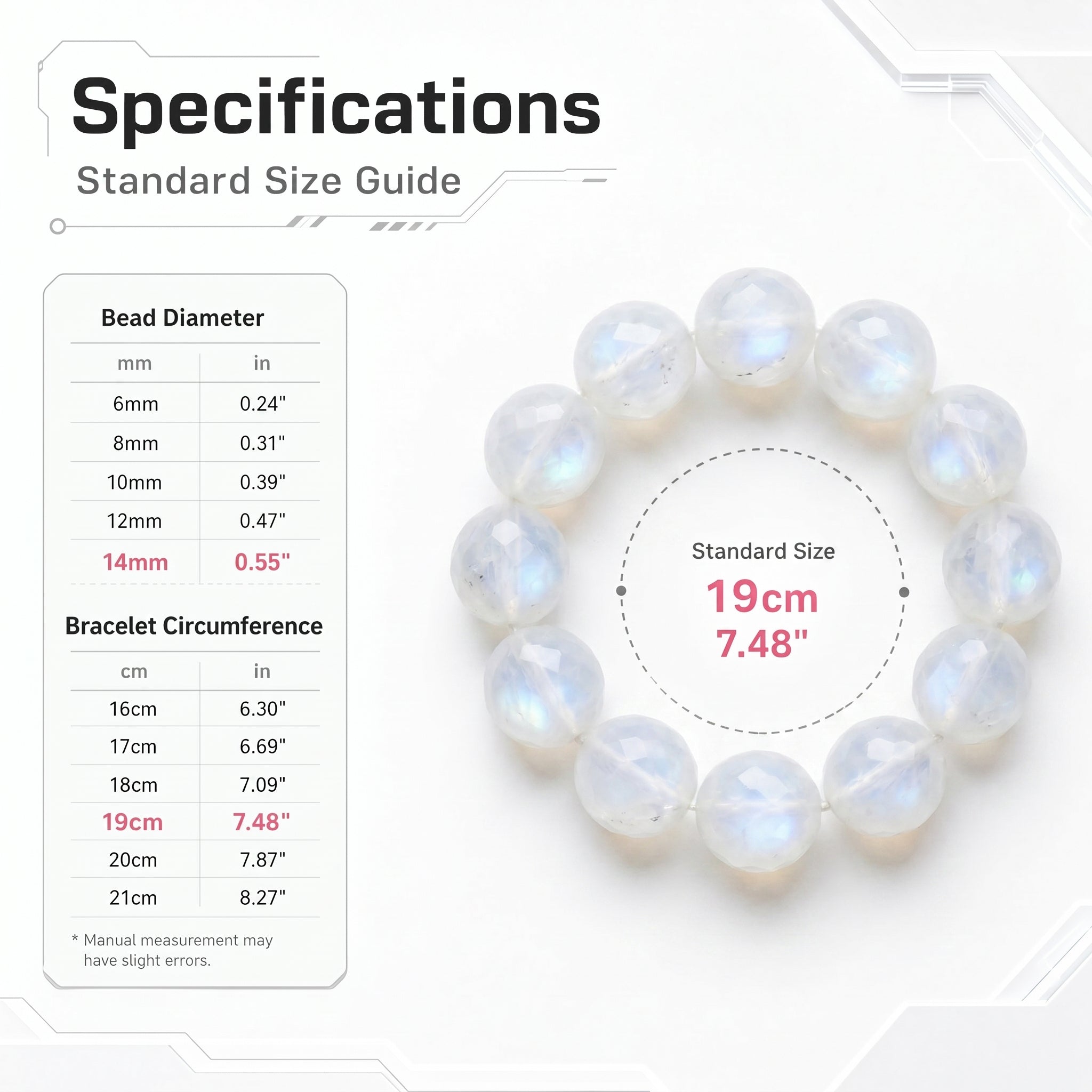 Premium White Moonstone Beaded Bracelet | Hand-Polished Natural Gemstone Jewelry for Clarity & Grace