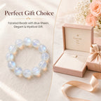 Premium White Moonstone Beaded Bracelet | Hand-Polished Natural Gemstone Jewelry for Clarity & Grace