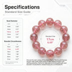 Premium Strawberry Quartz Beaded Bracelet | Hand-Polished Natural Gemstone Jewelry for Attraction & Harmony