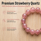 Premium Strawberry Quartz Beaded Bracelet | Hand-Polished Natural Gemstone Jewelry for Attraction & Harmony