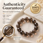 Premium Smoky Quartz Beaded Bracelet | Hand-Polished Natural Gemstone Jewelry for Mindfulness & Clarity