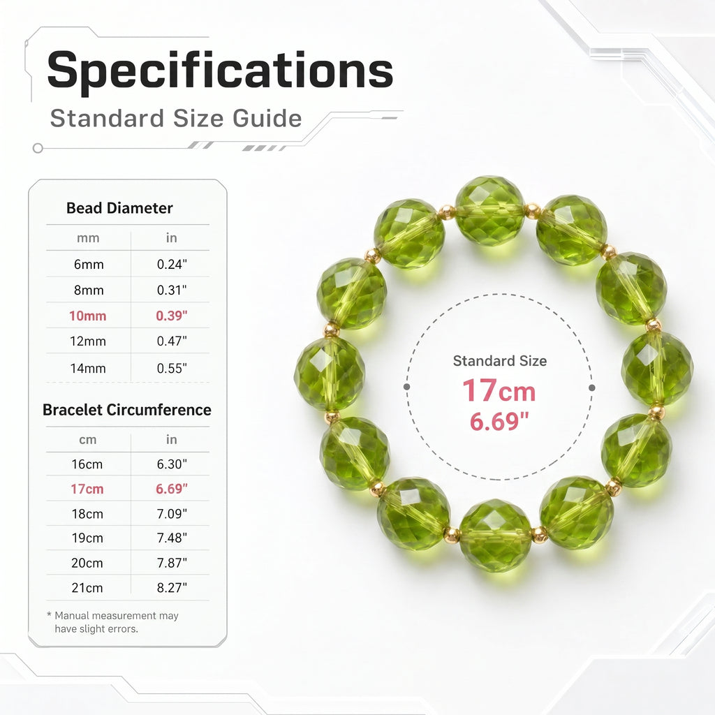 Premium Peridot Beaded Bracelet | Hand-Polished Natural Gemstone Jewelry for Joy & Inner Peace