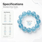 Premium Aquamarine Beaded Bracelet | Hand-Polished Natural Gemstone Jewelry for Clarity & Communication