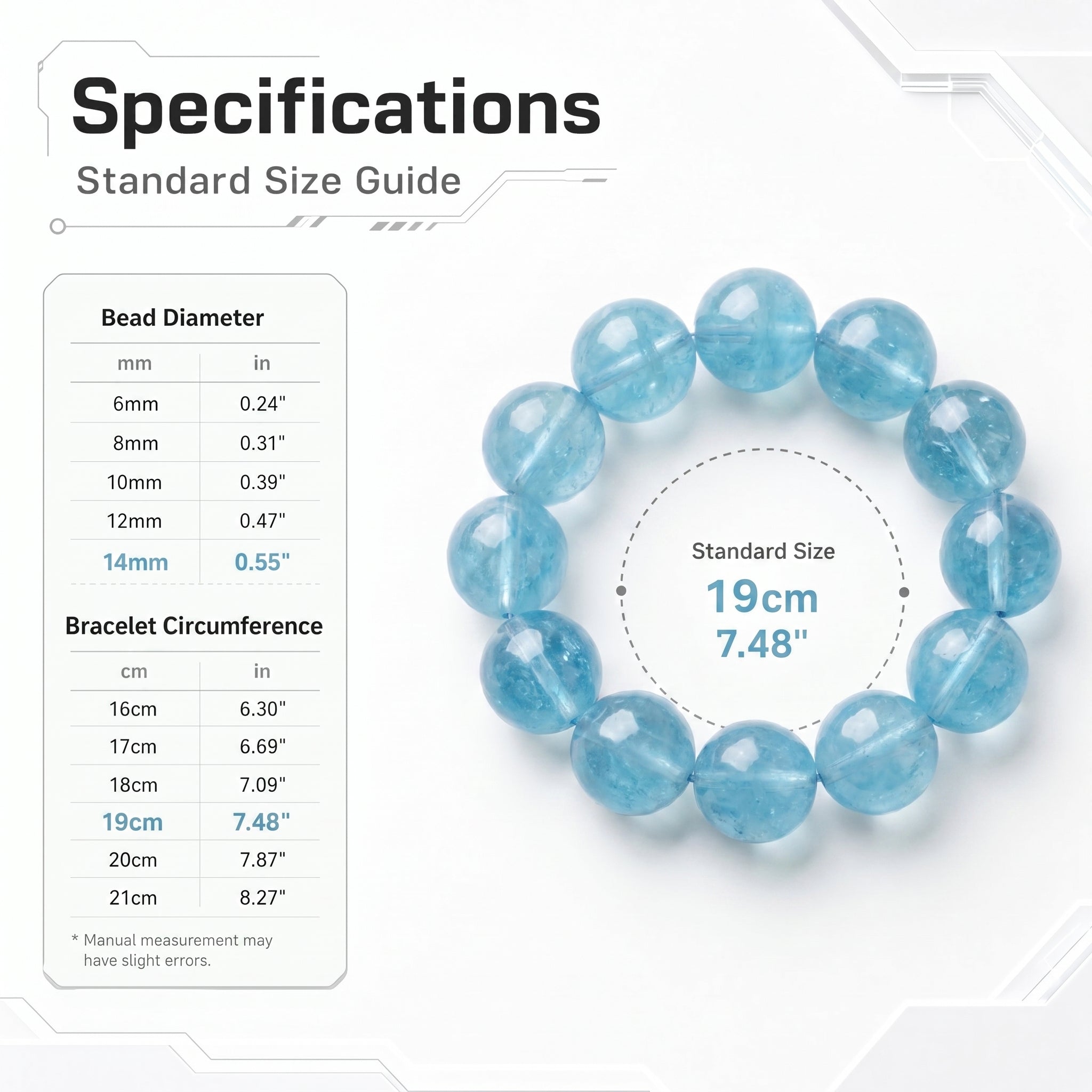 Premium Aquamarine Beaded Bracelet | Hand-Polished Natural Gemstone Jewelry for Clarity & Communication