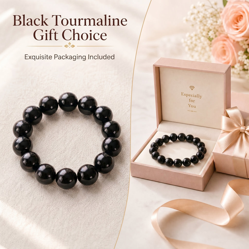 Premium Black Obsidian Beaded Bracelet | Hand-Polished Natural Gemstone Jewelry for Energy Cleansing