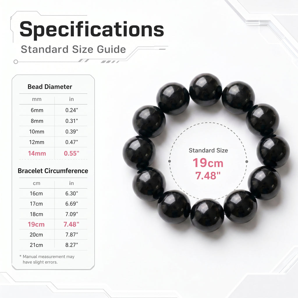 Premium Black Obsidian Beaded Bracelet | Hand-Polished Natural Gemstone Jewelry for Energy Cleansing