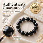 Premium Black Obsidian Beaded Bracelet | Hand-Polished Natural Gemstone Jewelry for Energy Cleansing
