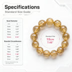 Premium Golden Rutilated Quartz Beaded Bracelet | Hand-Polished Natural Gemstone Jewelry for Abundance & Success