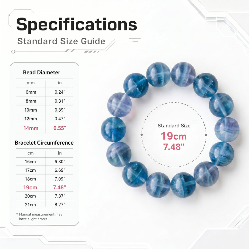 Premium Blue Fluorite Beaded Bracelet | Hand-Polished Natural Gemstone Jewelry for Clarity & Focus