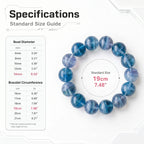 Premium Blue Fluorite Beaded Bracelet | Hand-Polished Natural Gemstone Jewelry for Clarity & Focus