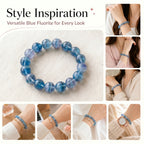 Premium Blue Fluorite Beaded Bracelet | Hand-Polished Natural Gemstone Jewelry for Clarity & Focus
