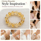 Premium Citrine Beaded Bracelet | Hand-Polished Natural Gemstone Jewelry for Abundance & Positivity