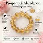 Premium Citrine Beaded Bracelet | Hand-Polished Natural Gemstone Jewelry for Abundance & Positivity
