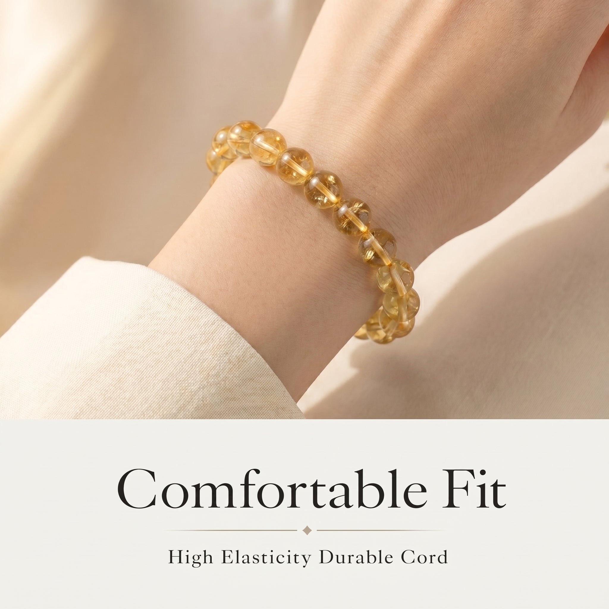 Premium Citrine Beaded Bracelet | Hand-Polished Natural Gemstone Jewelry for Abundance & Positivity