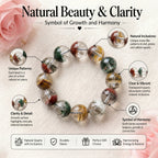 Authentic Scenic Phantom Quartz Bracelet | The "Stone of Nature" | Unique Landscape Mineral Jewelry