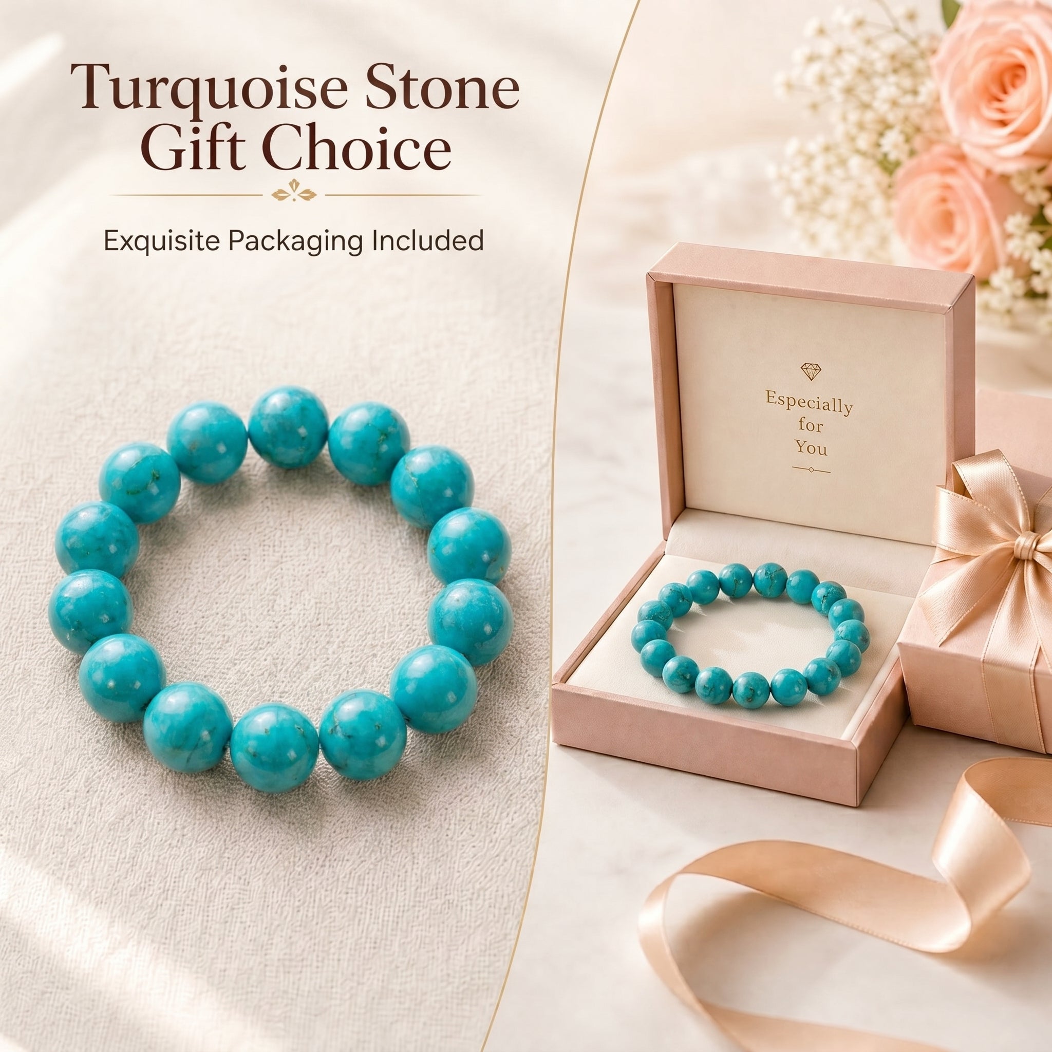 Authentic Turquoise and Clear Crystal Necklace | The "Stone of Protection" | Boho-Chic Energy Jewelry