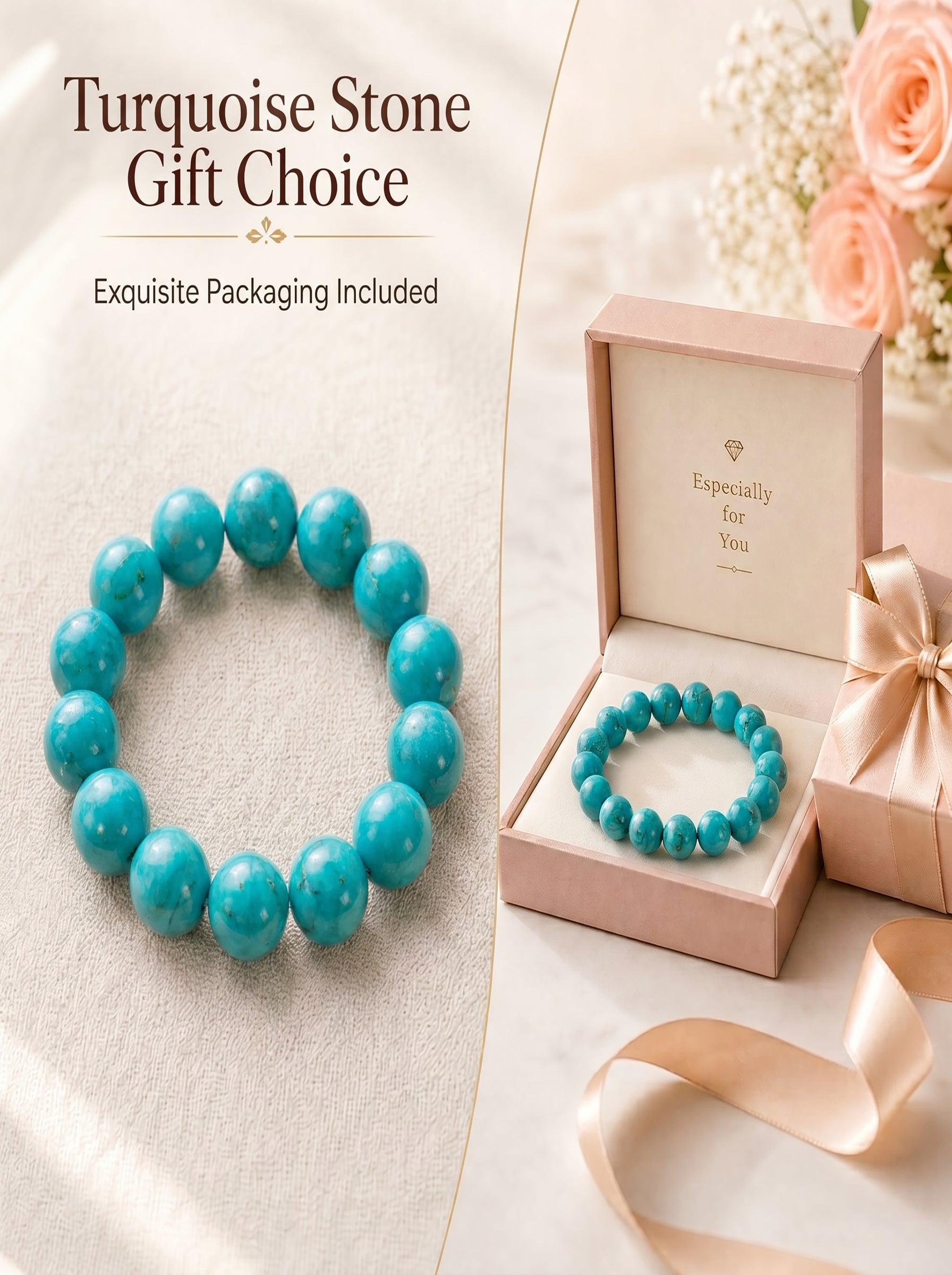 Authentic Turquoise and Clear Crystal Necklace | The "Stone of Protection" | Boho-Chic Energy Jewelry