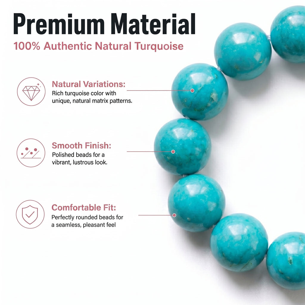 Authentic Turquoise and Clear Crystal Necklace | The "Stone of Protection" | Boho-Chic Energy Jewelry