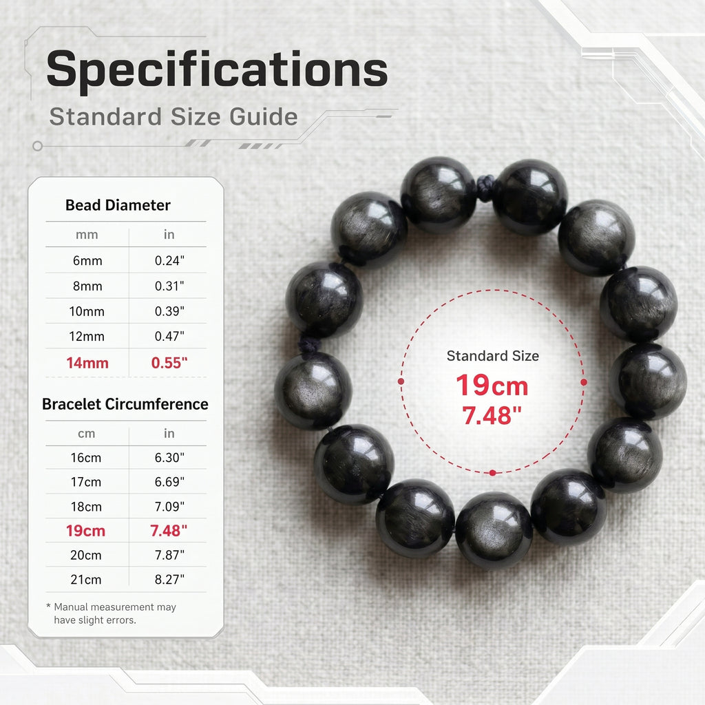 Premium Silver Sheen Obsidian Beaded Bracelet | Hand-Polished Natural Gemstone Jewelry for Focus & Balance