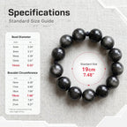 Premium Silver Sheen Obsidian Beaded Bracelet | Hand-Polished Natural Gemstone Jewelry for Focus & Balance