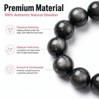 Premium Silver Sheen Obsidian Beaded Bracelet | Hand-Polished Natural Gemstone Jewelry for Focus & Balance