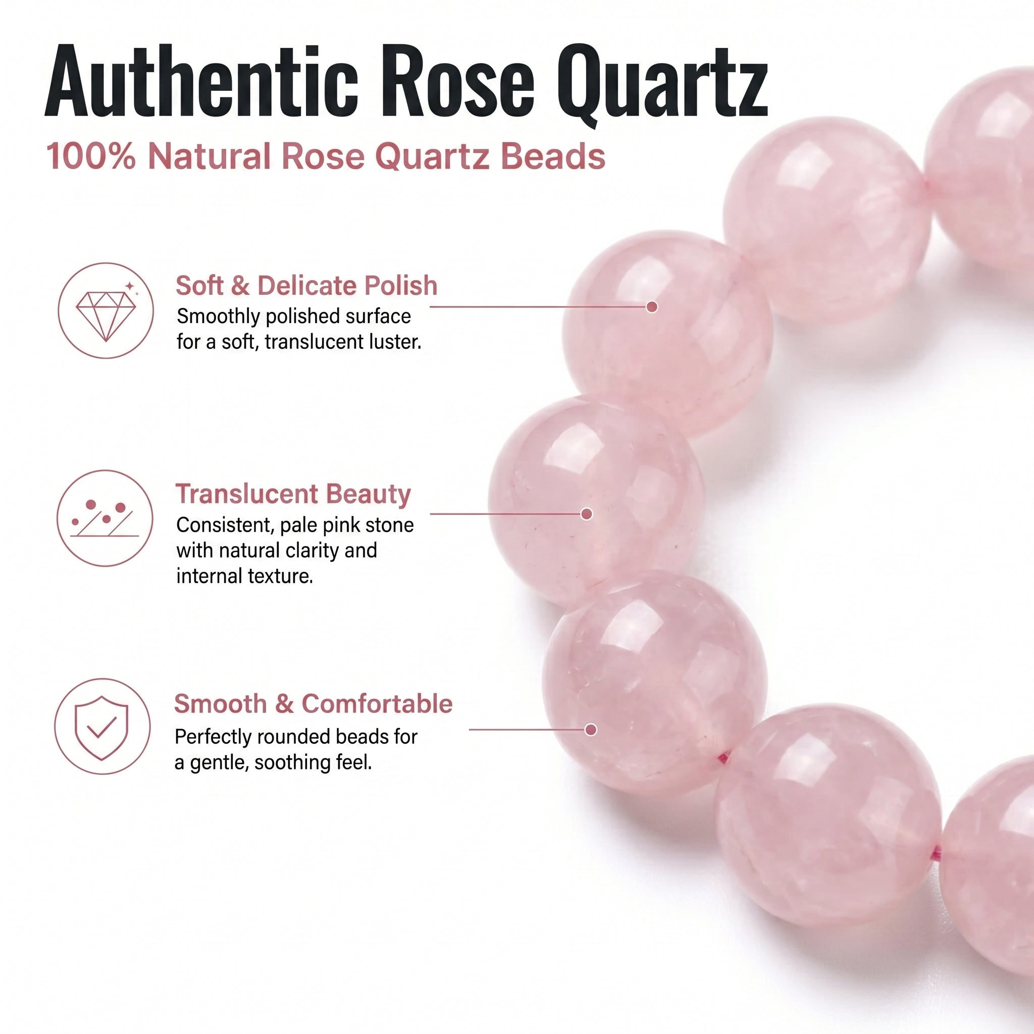 Premium Cherry Blossom Agate Beaded Bracelet | Hand-Polished Natural Gemstone Jewelry for Inner Peace & Grace