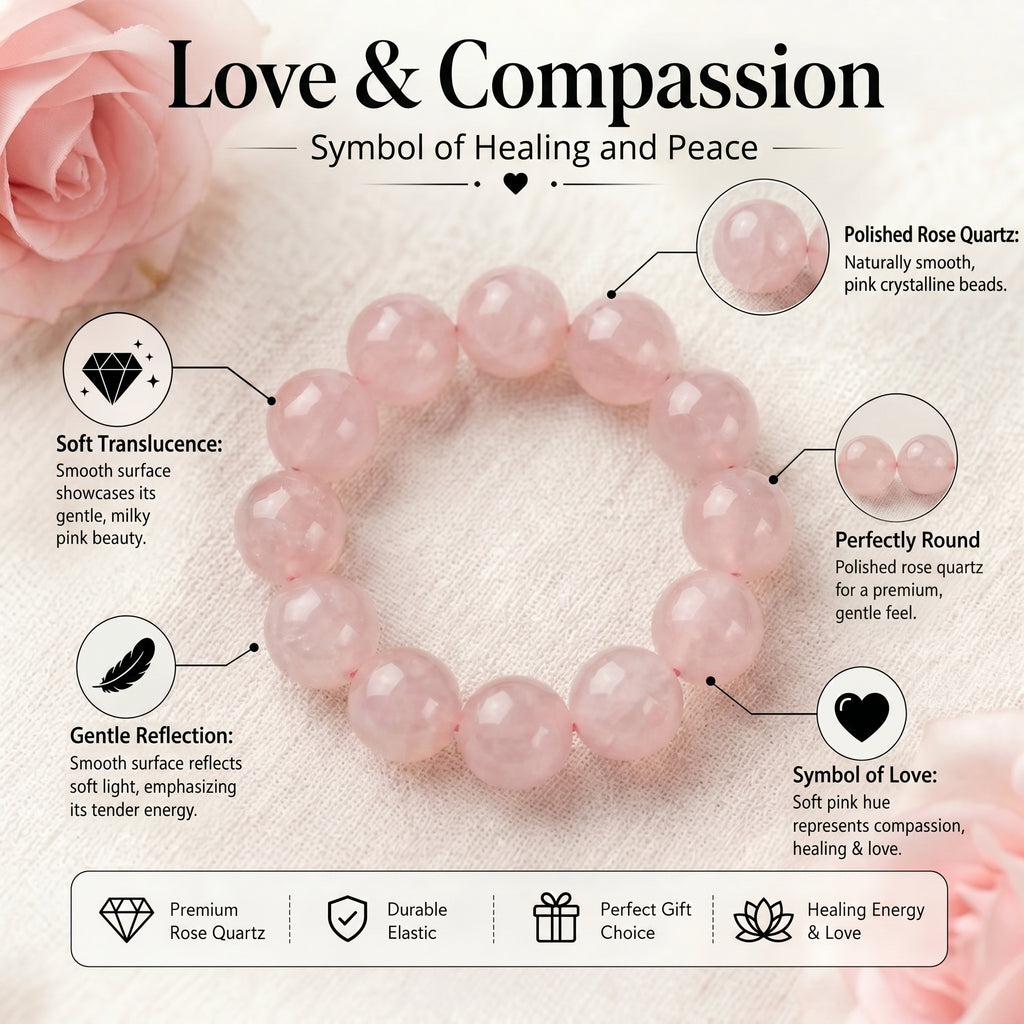 Premium Cherry Blossom Agate Beaded Bracelet | Hand-Polished Natural Gemstone Jewelry for Inner Peace & Grace