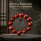 Luxury Red Sandalwood Beaded Bracelet | Rare Cat’s Eye Shimmer for Refined Taste