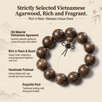 Luxury Hand-Polished Agarwood Beaded Bracelet | Oriental Zen Style for Taste & Serenity