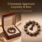 Luxury Hand-Polished Agarwood Beaded Bracelet | Oriental Zen Style for Taste & Serenity